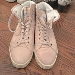 Hogan Rebel dusty rose leather high tops
